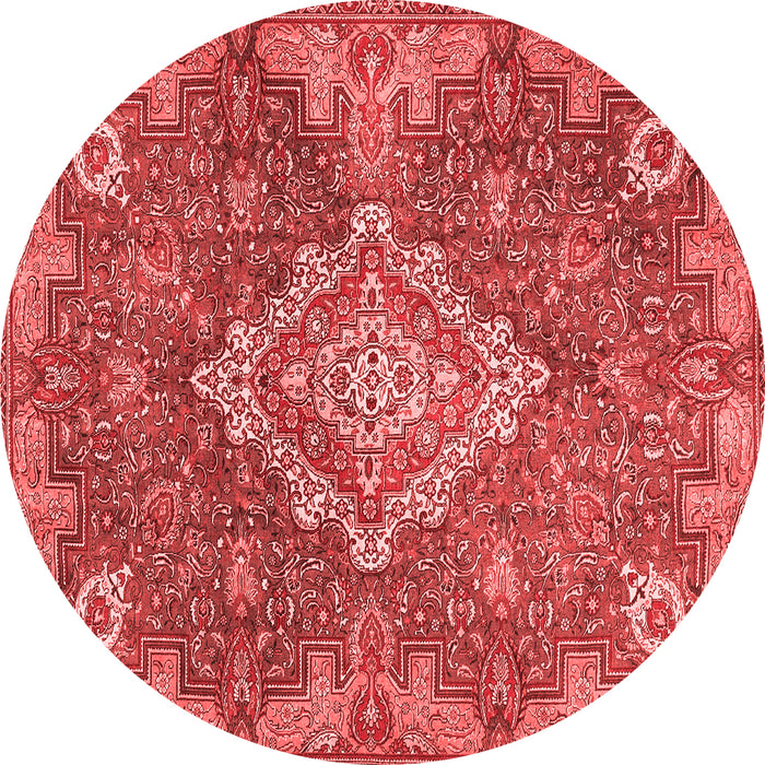Machine Washable Medallion Red Traditional Rug, wshtr4127red