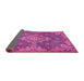 Sideview of Medallion Pink Traditional Rug, tr4127pnk