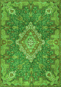 Medallion Green Traditional Rug, tr4127grn