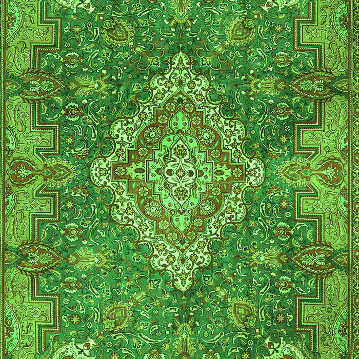 Medallion Green Traditional Rug, tr4127grn