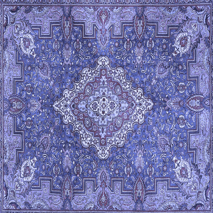 Square Medallion Blue Traditional Rug, tr4127blu