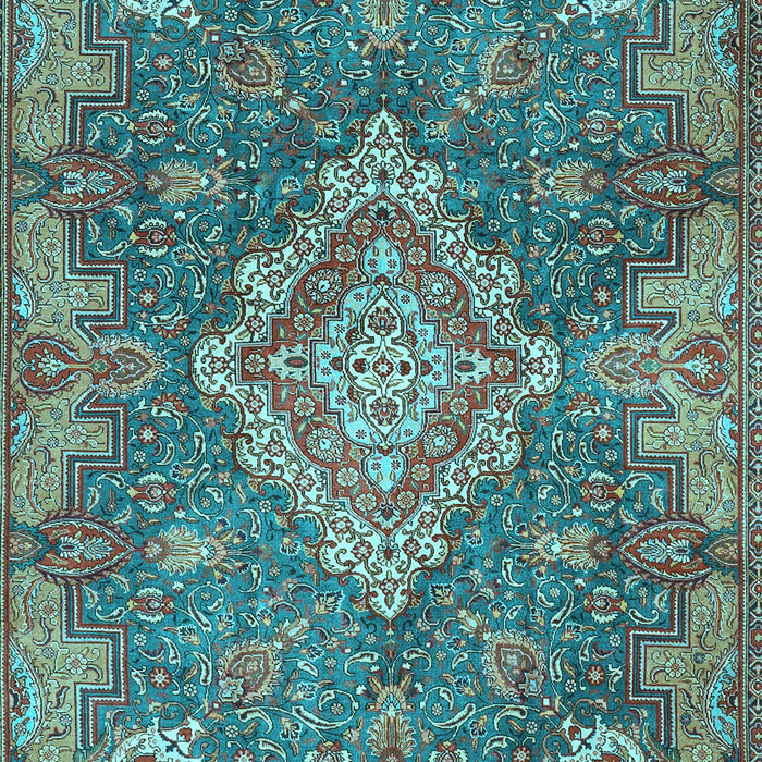 Medallion Light Blue Traditional Rug, tr4127lblu