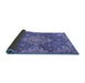 Sideview of Medallion Blue Traditional Rug, tr4127blu