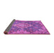 Sideview of Medallion Purple Traditional Rug, tr4127pur