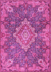 Medallion Pink Traditional Rug, tr4127pnk