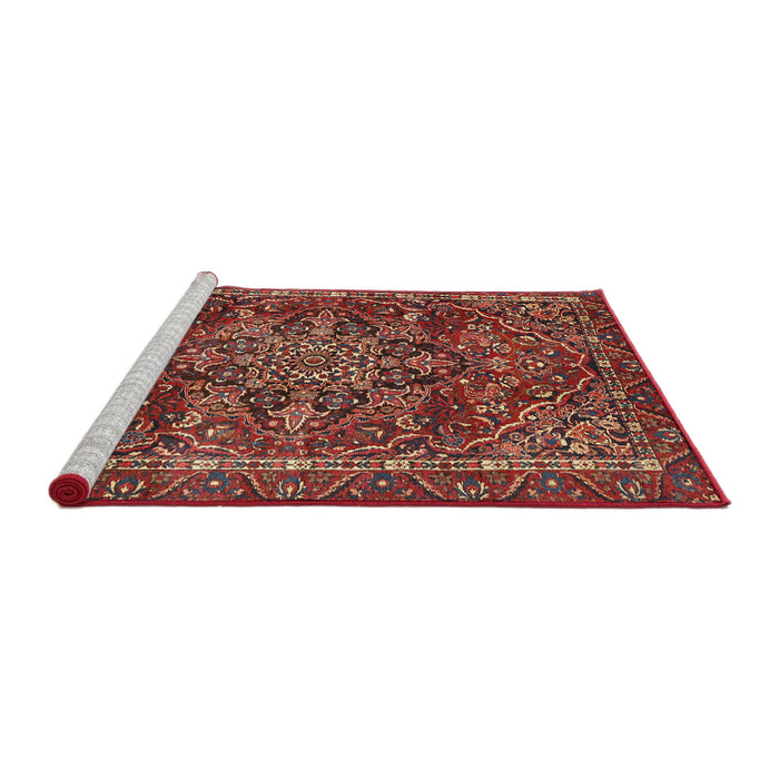 Sideview of Machine Washable Traditional Rust Pink Rug, wshtr4128