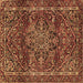 Square Machine Washable Persian Brown Traditional Rug, wshtr4128brn