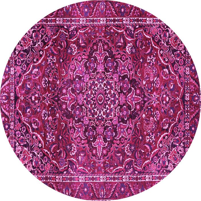 Round Persian Pink Traditional Rug, tr4128pnk