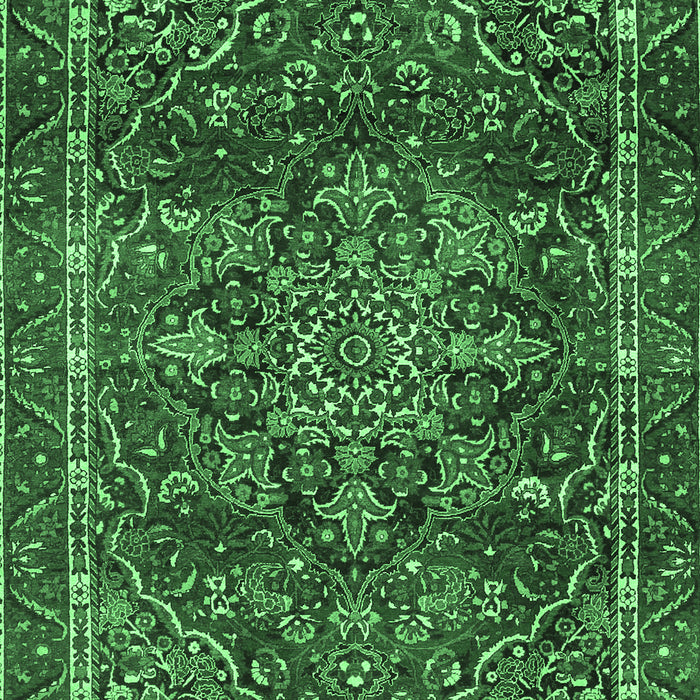 Machine Washable Persian Emerald Green Traditional Area Rugs, wshtr4128emgrn