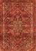 Serging Thickness of Machine Washable Persian Orange Traditional Area Rugs, wshtr4128org