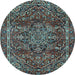 Round Persian Light Blue Traditional Rug, tr4128lblu