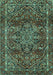 Machine Washable Persian Turquoise Traditional Area Rugs, wshtr4128turq