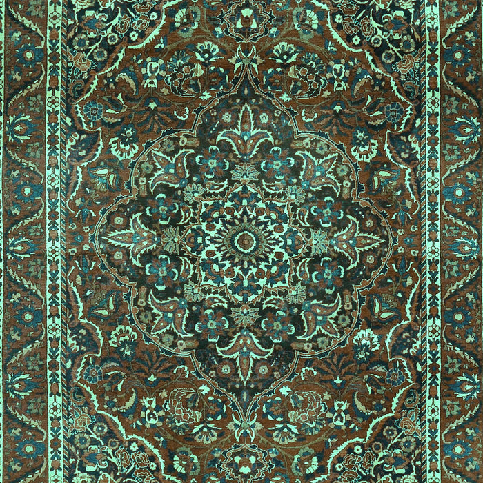 Machine Washable Persian Turquoise Traditional Area Rugs, wshtr4128turq