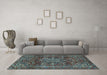 Machine Washable Persian Light Blue Traditional Rug in a Living Room, wshtr4128lblu