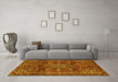 Machine Washable Persian Yellow Traditional Rug in a Living Room, wshtr4128yw