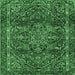 Square Machine Washable Persian Emerald Green Traditional Area Rugs, wshtr4128emgrn