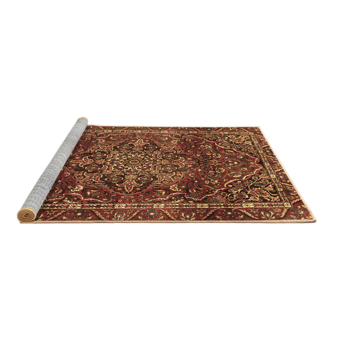 Sideview of Machine Washable Persian Brown Traditional Rug, wshtr4128brn