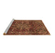 Sideview of Machine Washable Persian Brown Traditional Rug, wshtr4128brn