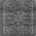 Round Machine Washable Persian Gray Traditional Rug, wshtr4128gry