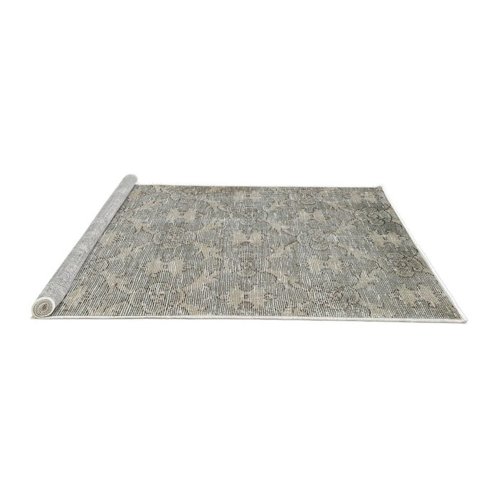 Sideview of Machine Washable Traditional Dark White Beige Rug, wshtr4129