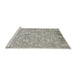 Sideview of Machine Washable Traditional Dark White Beige Rug, wshtr4129