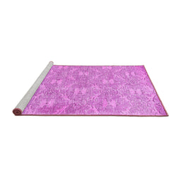 Sideview of Machine Washable Persian Pink Traditional Rug, wshtr4129pnk