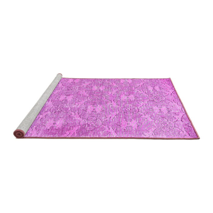 Sideview of Machine Washable Persian Pink Traditional Rug, wshtr4129pnk