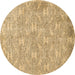 Round Persian Brown Traditional Rug, tr4129brn