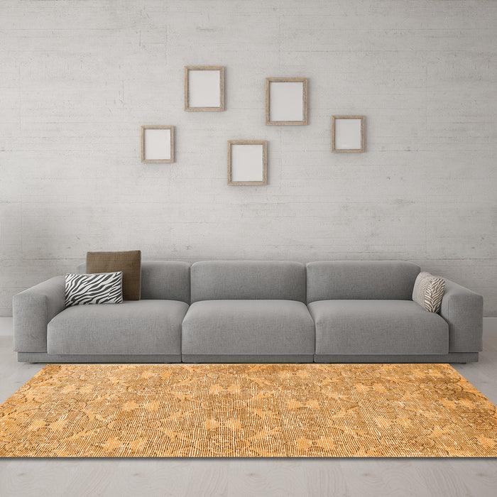 Machine Washable Persian Orange Traditional Area Rugs in a Living Room, wshtr4129org