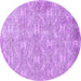 Round Machine Washable Persian Purple Traditional Area Rugs, wshtr4129pur