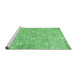 Sideview of Machine Washable Persian Emerald Green Traditional Area Rugs, wshtr4129emgrn