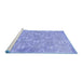 Sideview of Machine Washable Persian Blue Traditional Rug, wshtr4129blu