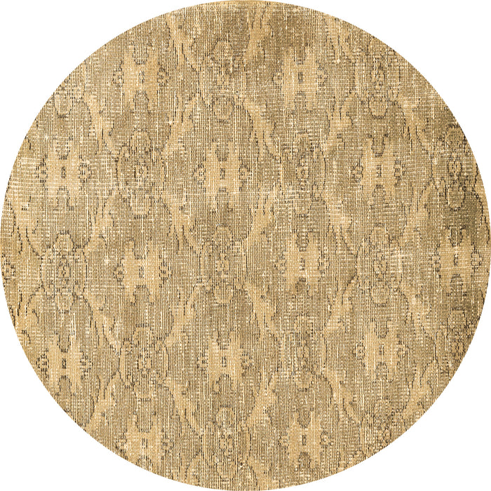 Round Machine Washable Persian Brown Traditional Rug, wshtr4129brn