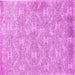 Square Machine Washable Persian Pink Traditional Rug, wshtr4129pnk