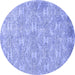 Round Persian Blue Traditional Rug, tr4129blu