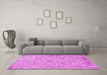 Machine Washable Persian Pink Traditional Rug in a Living Room, wshtr4129pnk