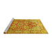 Sideview of Machine Washable Persian Yellow Traditional Rug, wshtr412yw