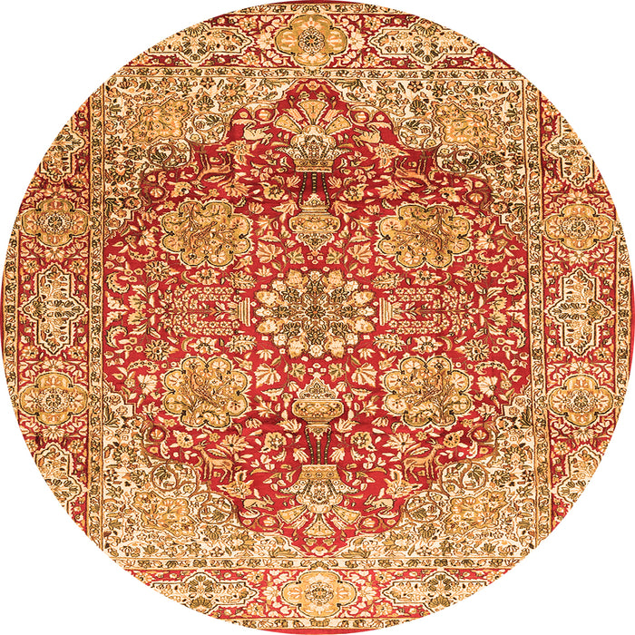 Machine Washable Persian Orange Traditional Area Rugs, wshtr412org