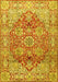 Machine Washable Persian Yellow Traditional Rug, wshtr412yw