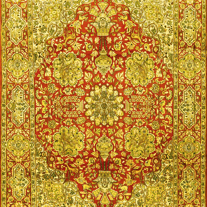 Machine Washable Persian Yellow Traditional Rug, wshtr412yw