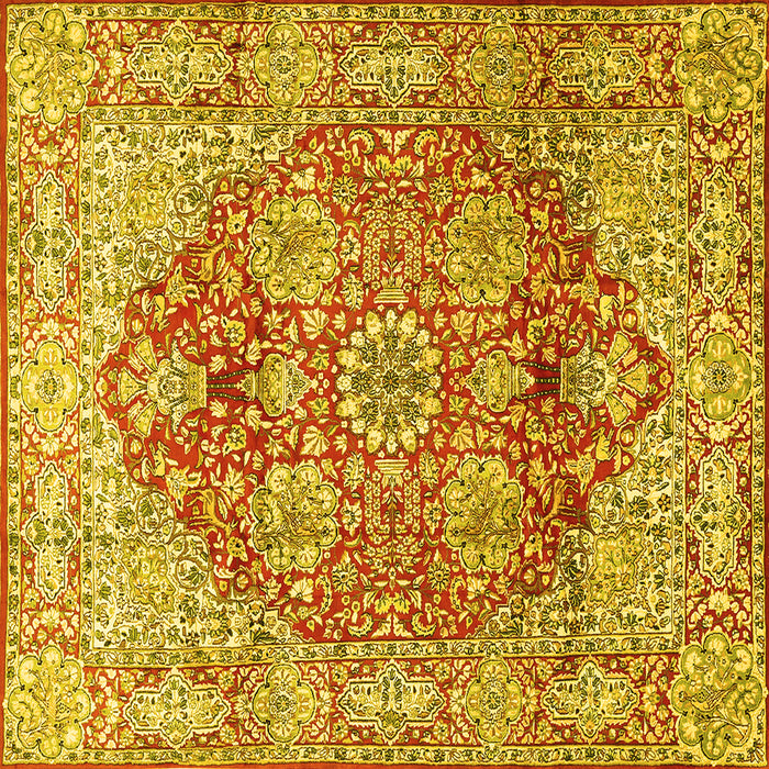 Square Persian Yellow Traditional Rug, tr412yw