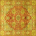 Square Persian Yellow Traditional Rug, tr412yw