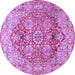 Round Persian Purple Traditional Rug, tr412pur