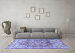 Machine Washable Persian Blue Traditional Rug in a Living Room, wshtr412blu