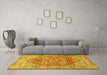 Machine Washable Persian Yellow Traditional Rug in a Living Room, wshtr412yw