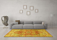 Machine Washable Persian Yellow Traditional Rug, wshtr412yw