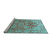 Sideview of Machine Washable Persian Light Blue Traditional Rug, wshtr412lblu