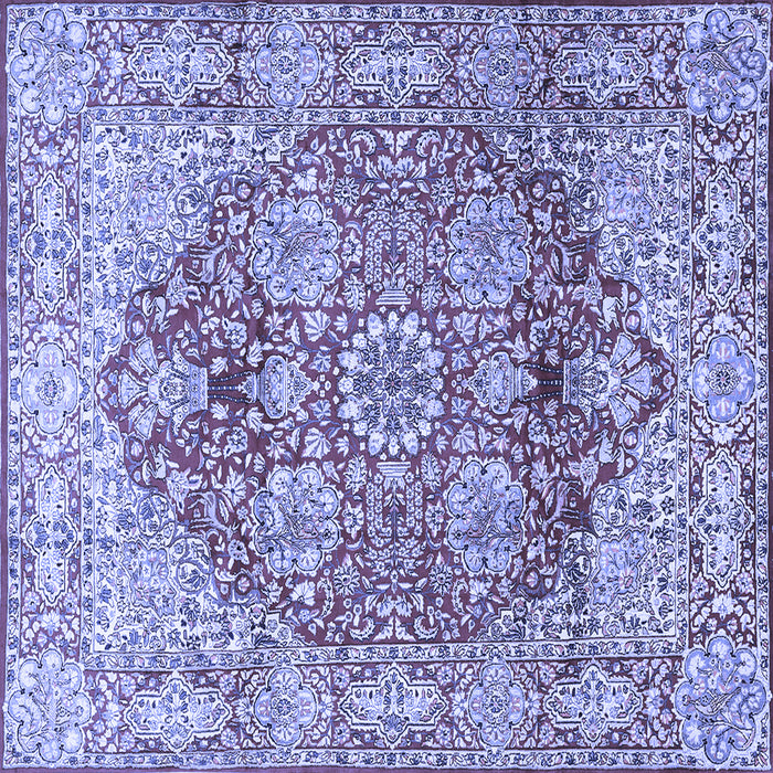Square Machine Washable Persian Blue Traditional Rug, wshtr412blu