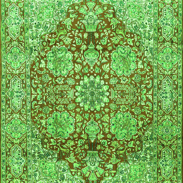 Serging Thickness of Machine Washable Persian Green Traditional Area Rugs, wshtr412grn