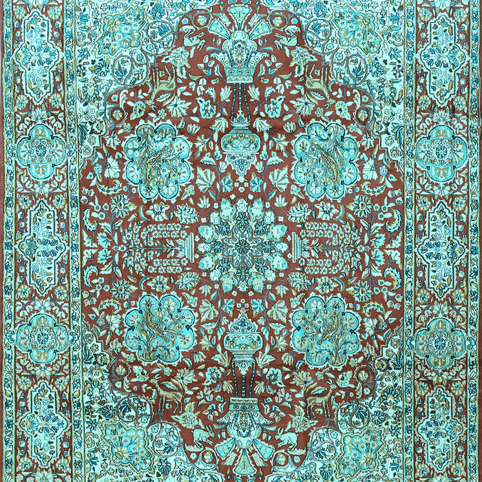 Machine Washable Persian Light Blue Traditional Rug, wshtr412lblu